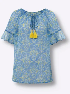 Chiffonbluse mit Ornamentmuster