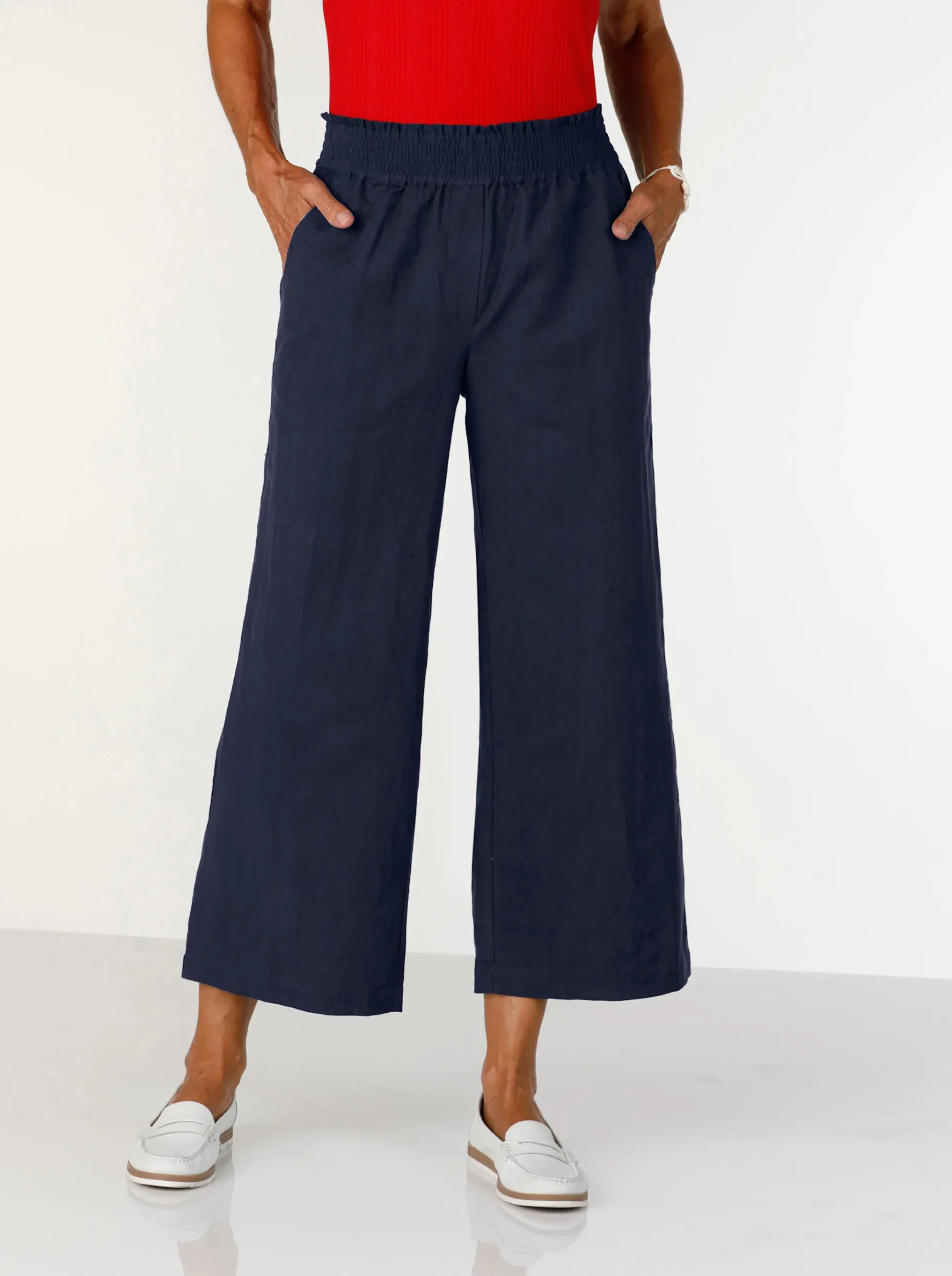 Culotte mit Leinen-Anteil