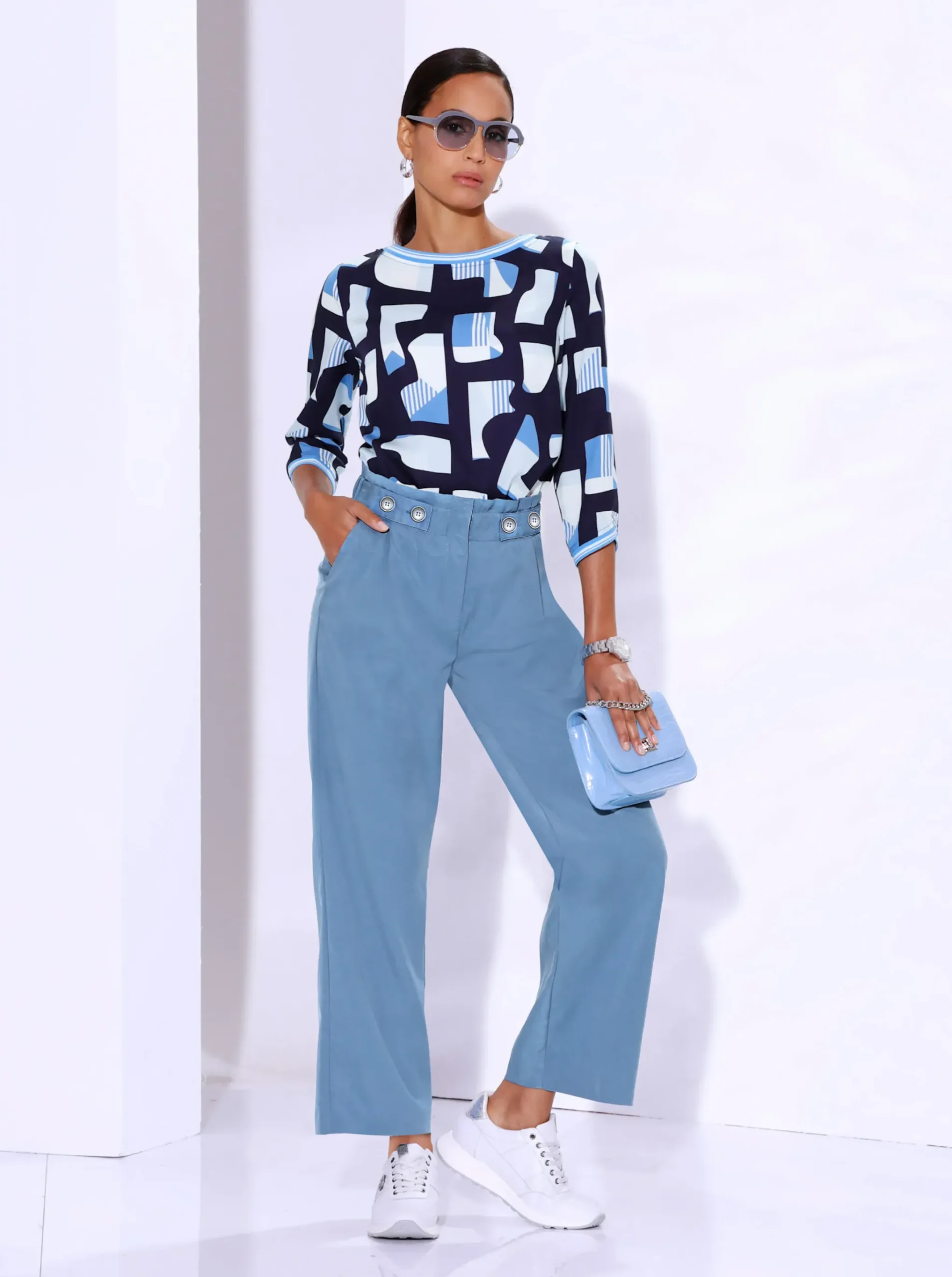 Druckbluse aus reinem Lyocell