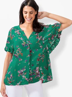 Druckbluse aus Viskose, geblümt