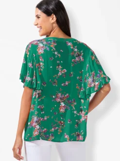 Druckbluse aus Viskose, geblümt