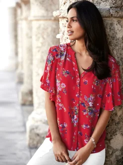 Druckbluse aus Viskose, geblümt