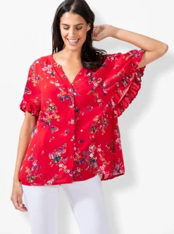 Druckbluse aus Viskose, geblümt