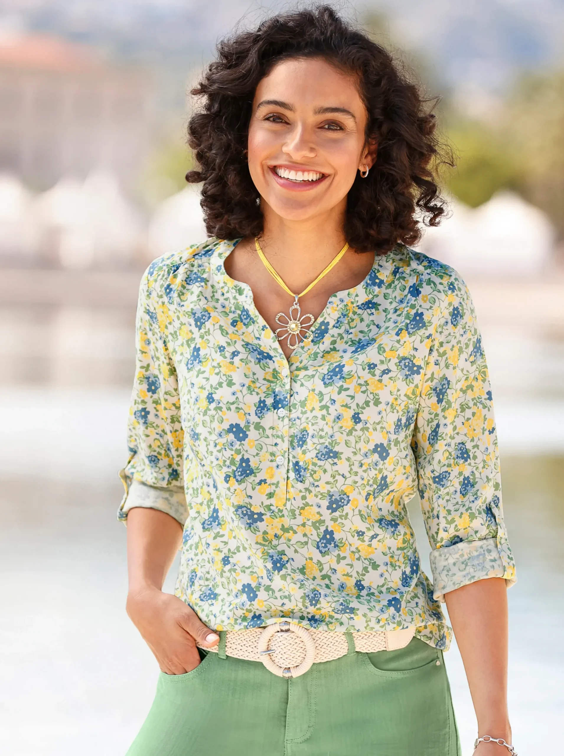 Druckbluse im Blümchen-Muster