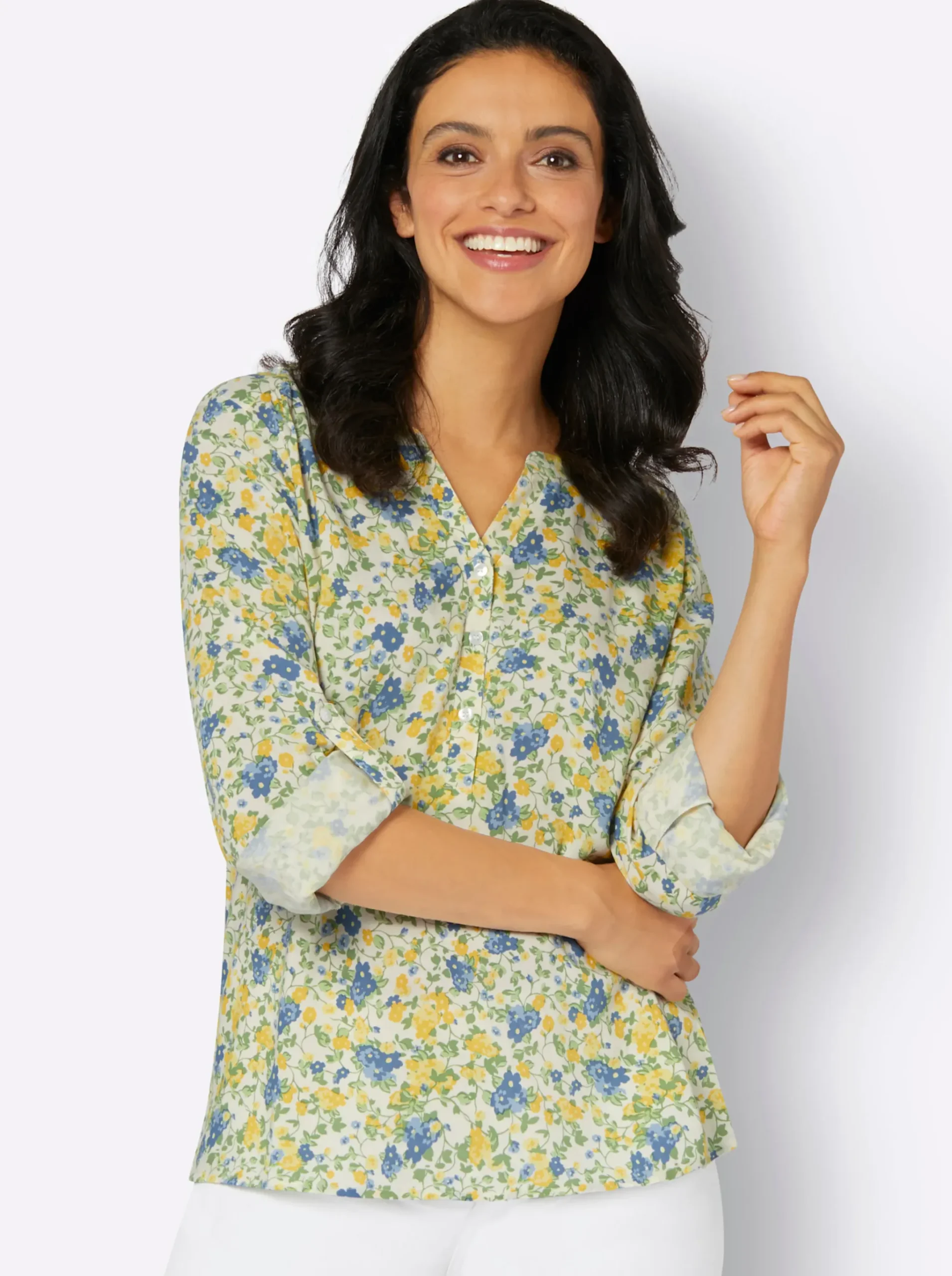Druckbluse im Blümchen-Muster