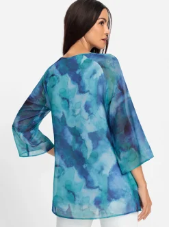Druckbluse in Crêpe-Qualität