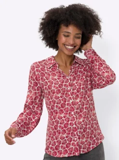Druckbluse in Satin-Qualität