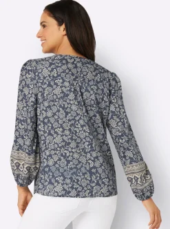 Druckbluse in Tunikaform