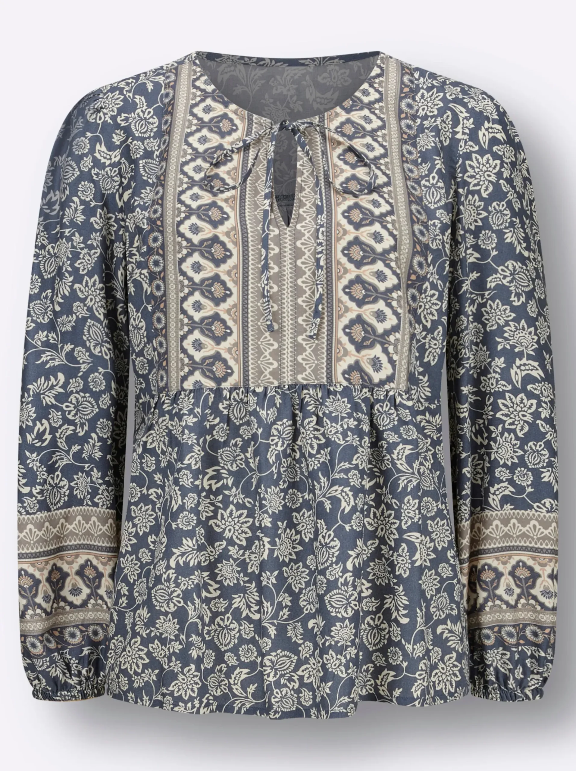Druckbluse in Tunikaform