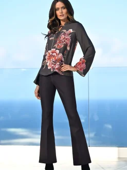 Druckbluse mit Blüten-Dessin