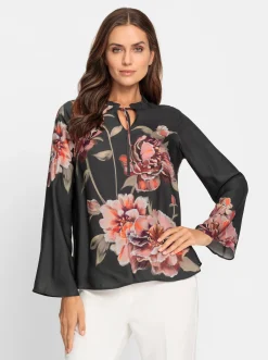 Druckbluse mit Blüten-Dessin