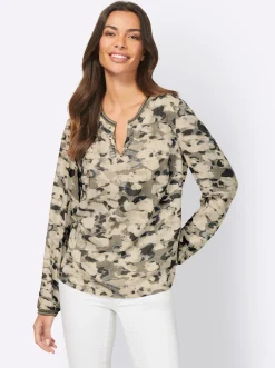 Druckbluse mit Nieten