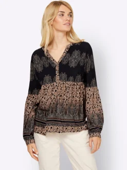 Druckbluse mit Paisley-Details