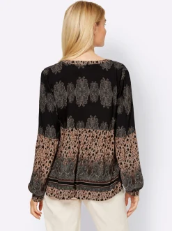 Druckbluse mit Paisley-Details