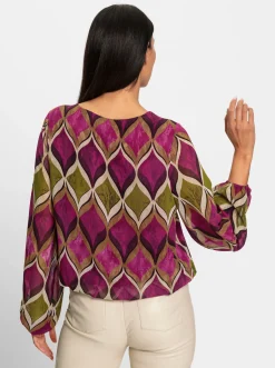 Druckbluse mit Viskose-Jersey-Futter
