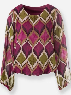 Druckbluse mit Viskose-Jersey-Futter
