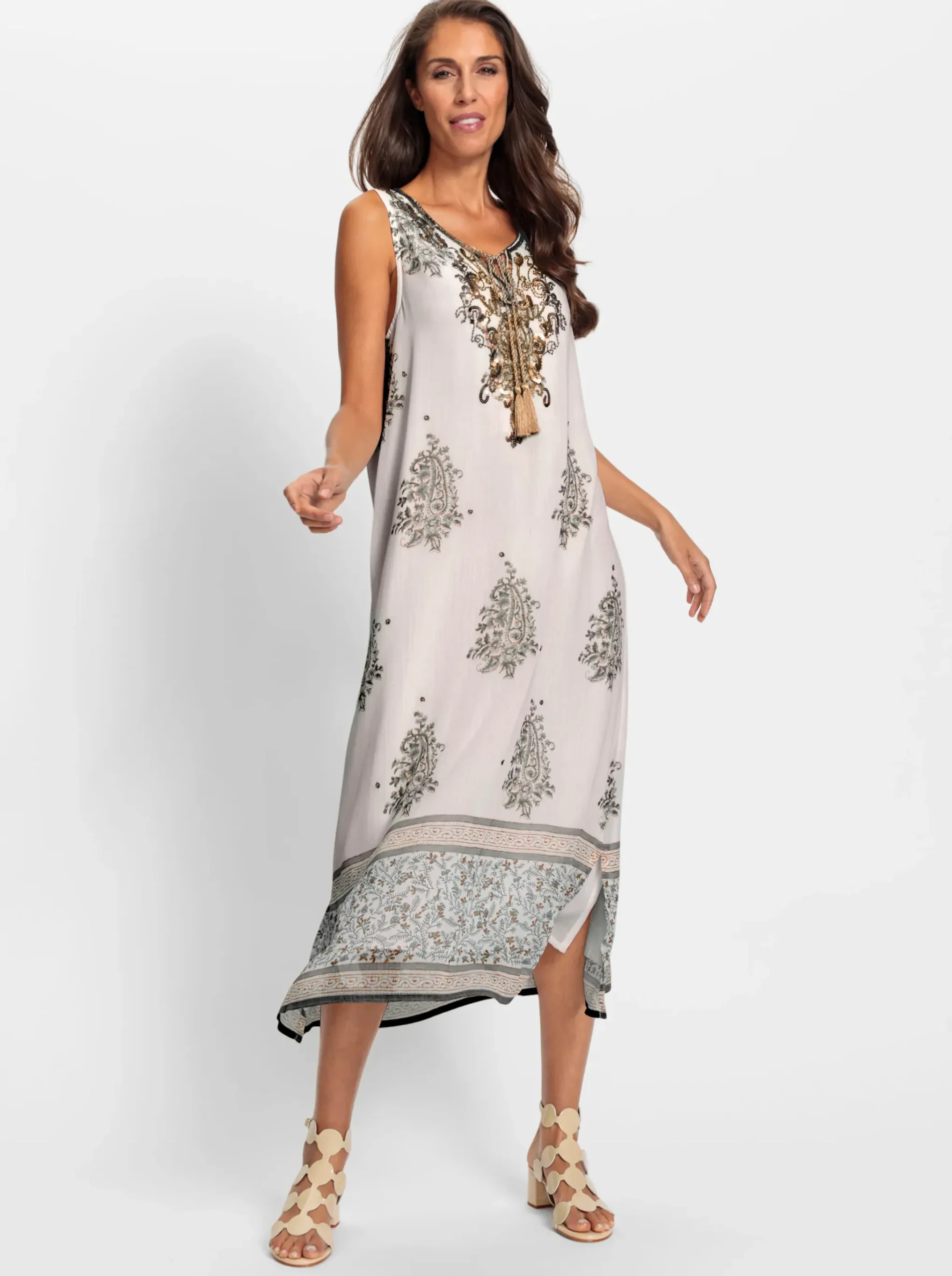 Druckkleid mit blickdichtem Futter