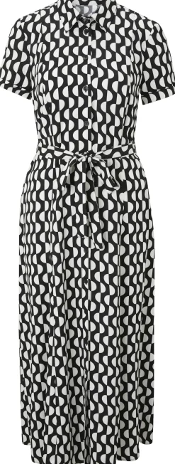 Druckkleid mit Stoffbindegürtel