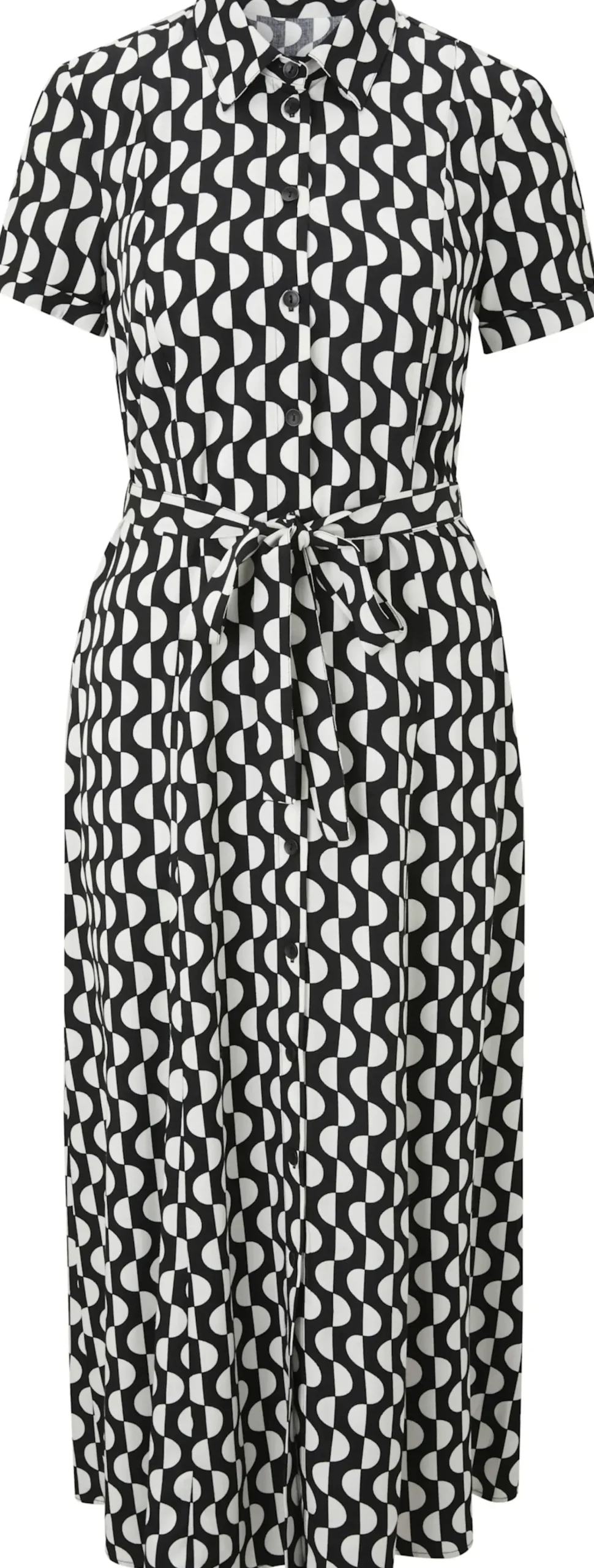 Druckkleid mit Stoffbindegürtel