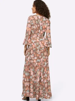 Druckkleid mit Trompetenärmeln