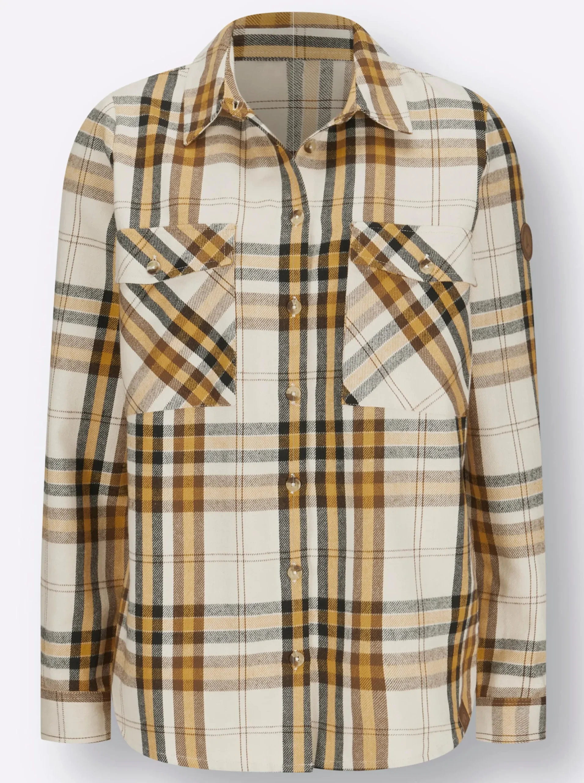 Flanellbluse mit mehrfarbigem Webkaro