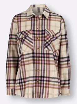 Flanellbluse mit mehrfarbigem Webkaro