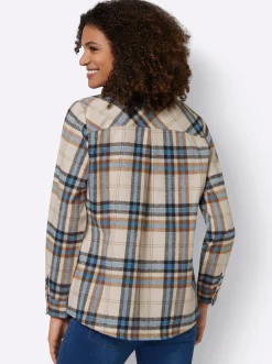 Flanellbluse mit mehrfarbigem Webkaro