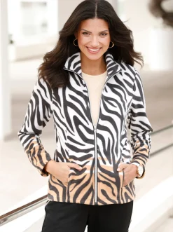 Fleecejacke mit Animal-Print