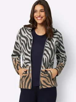 Fleecejacke mit Animal-Print