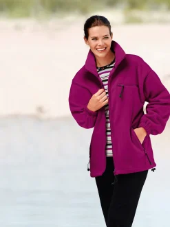 Fleecejacke mit elastischen Ärmelbündchen