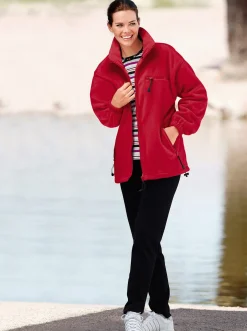 Fleecejacke mit elastischen Ärmelbündchen
