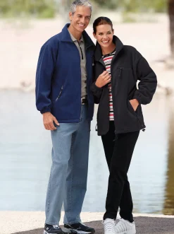 Fleecejacke mit elastischen Ärmelbündchen