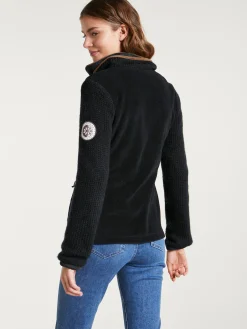 Fleecejacke mit gestrickten Ärmeln