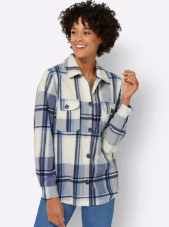 Fleecejacke mit Knöpfen in Horn-Optik