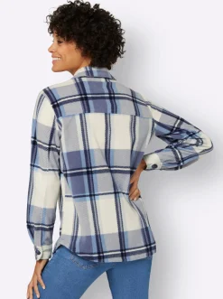 Fleecejacke mit Knöpfen in Horn-Optik