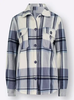Fleecejacke mit Knöpfen in Horn-Optik
