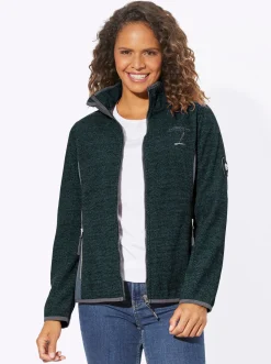 Fleecejacke mit Kontrast-Einsätzen