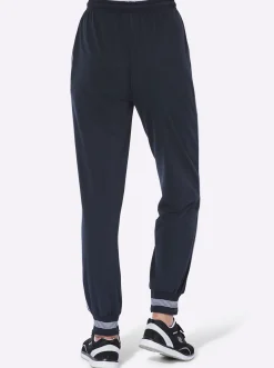 Freizeithose mit Ripp-Abschlüssen
