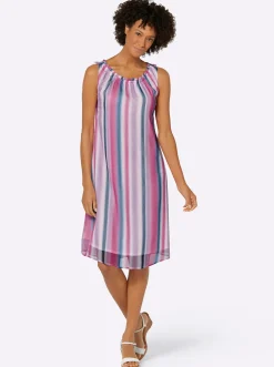 Freizeitkleid mit Farbverlauf-Streifenmuster