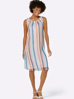 Freizeitkleid mit Farbverlauf-Streifenmuster
