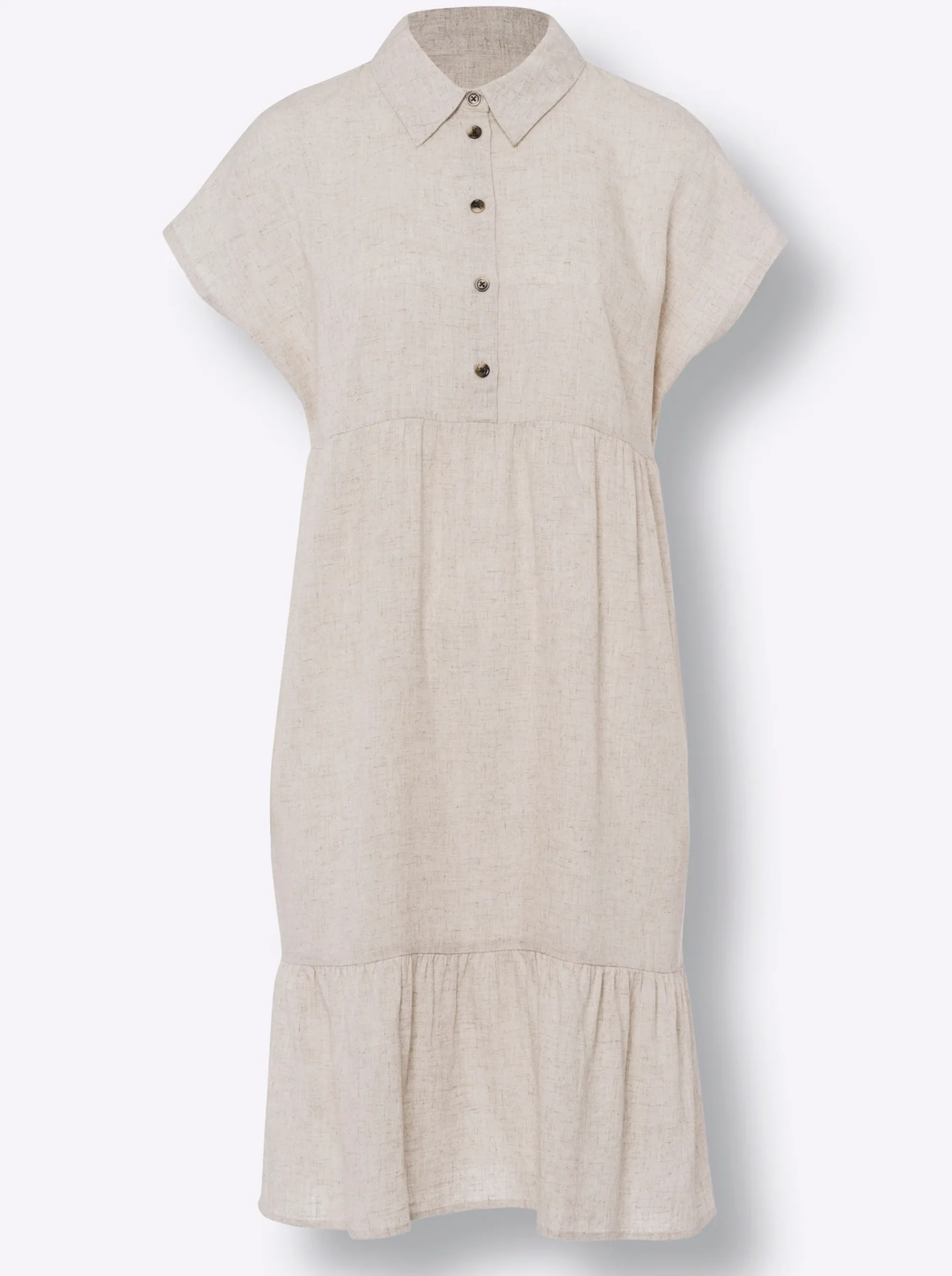 Freizeitkleid mit Horn-Optik-Knöpfen