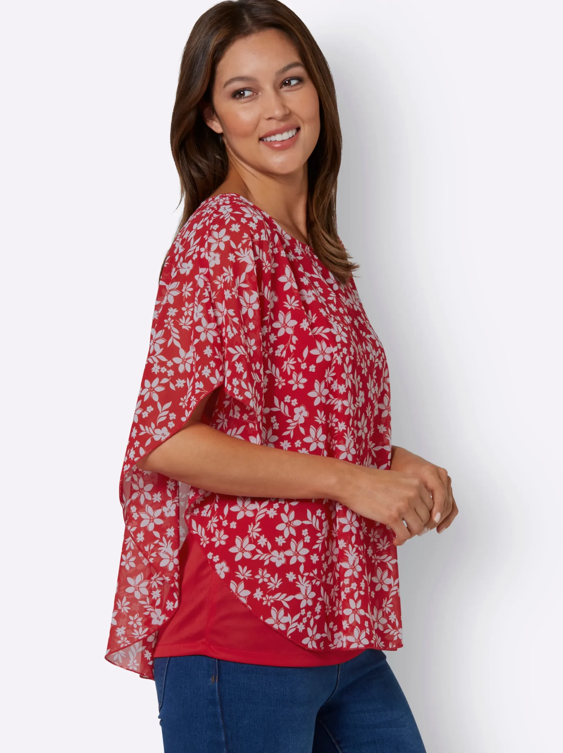 Georgettebluse mit Lagen-Look