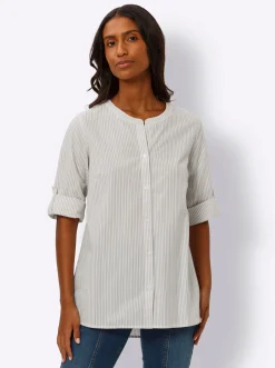 Gestreifte Bluse in Longform