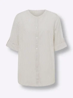 Gestreifte Bluse in Longform