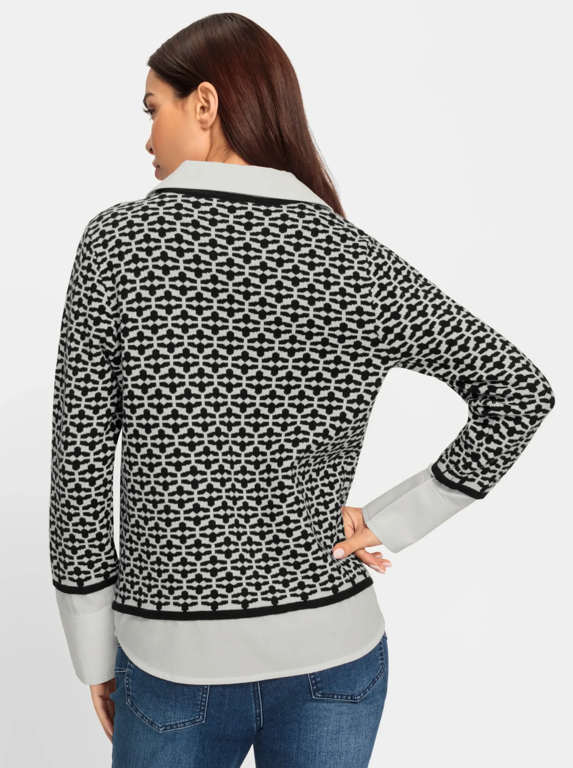 2-in-1-Pullover Mit Blusen-Einsatz