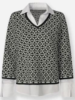2-in-1-Pullover Mit Blusen-Einsatz