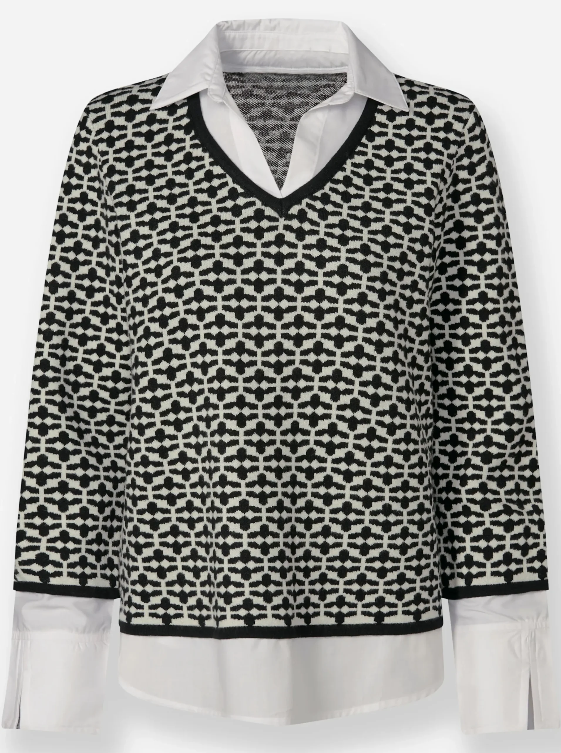 2-in-1-Pullover Mit Blusen-Einsatz