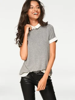2-in-1-Shirt mit Chiffon-Einsätzen