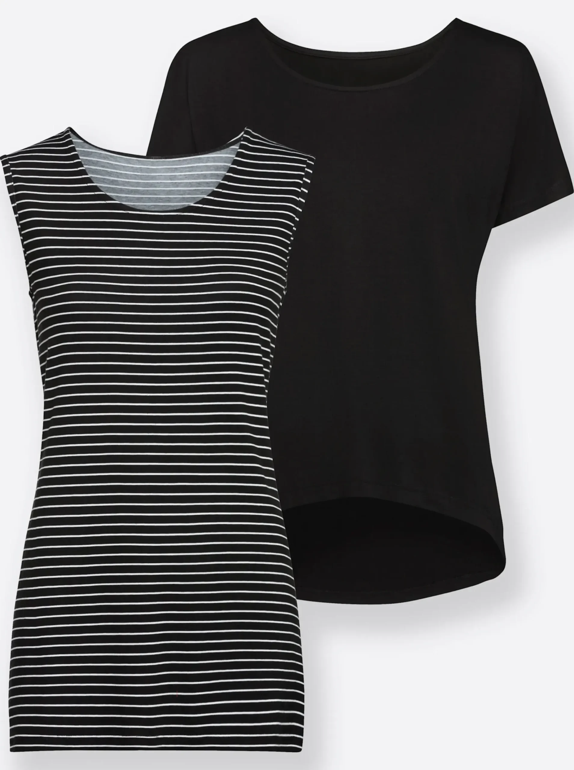 2-in-1-Shirt mit Ringel-Top