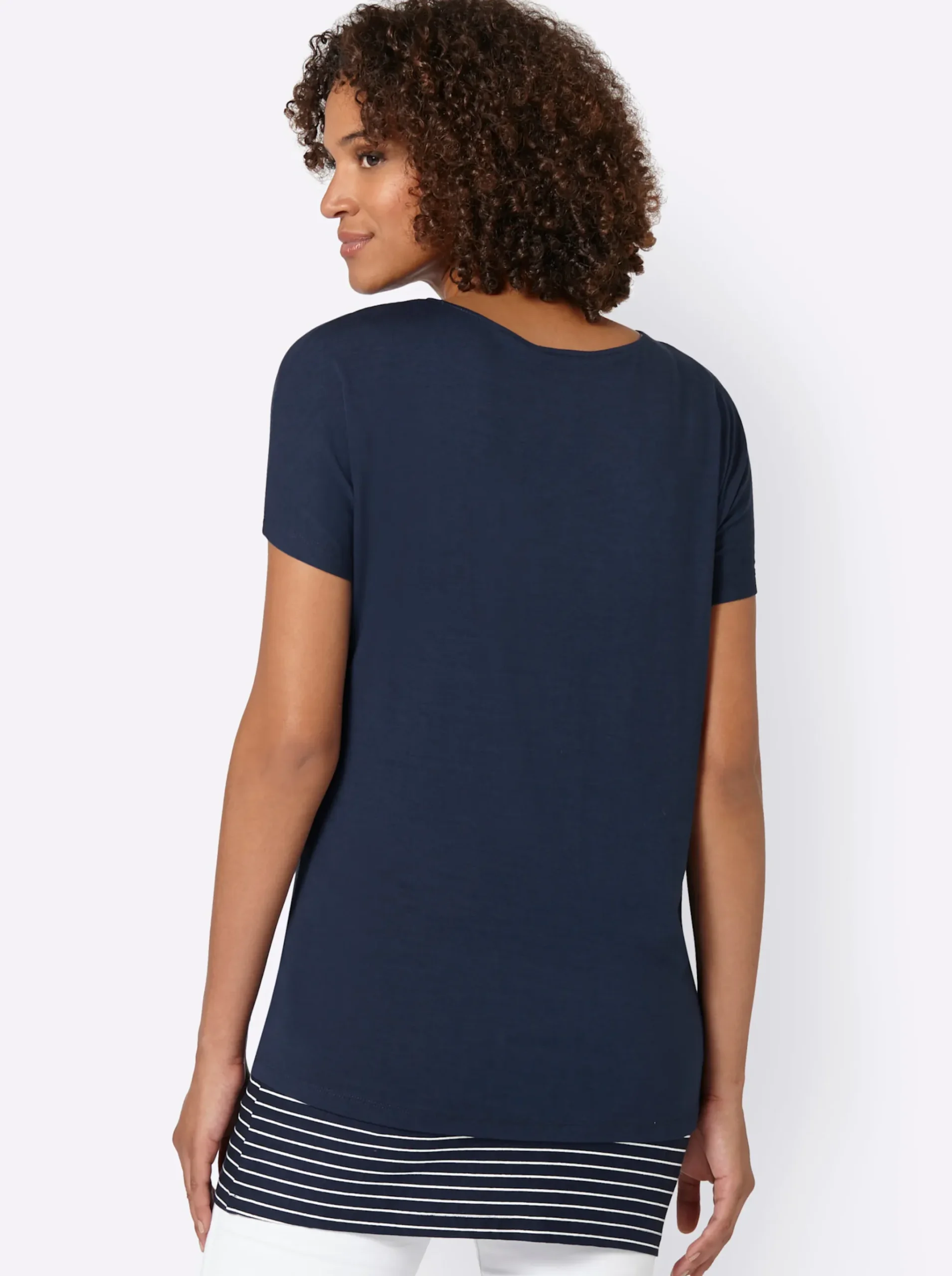 2-in-1-Shirt mit Ringel-Top